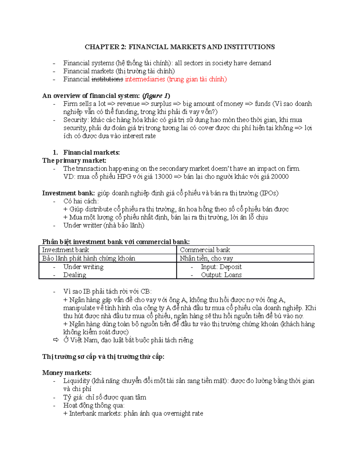 Chapter 2 - CHAPTER 2: FINANCIAL MARKETS AND INSTITUTIONS Financial ...