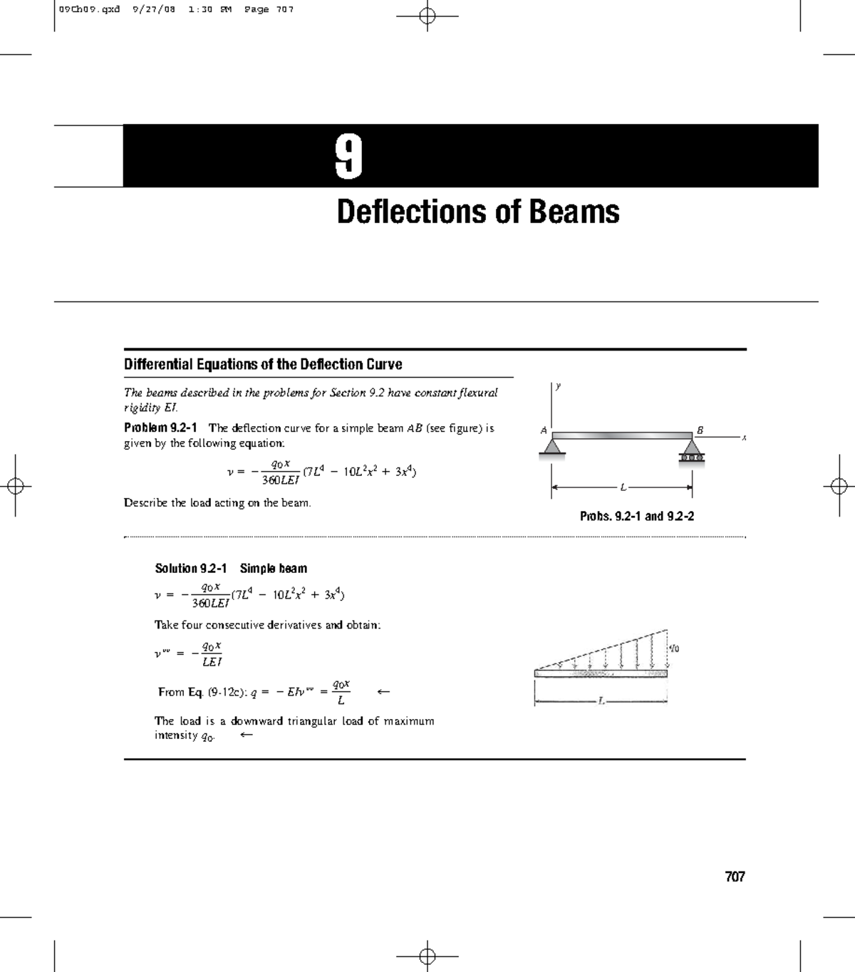 Deflections of Beams: Chapter 9 - MECMAT 7 Exam Notes - Studeersnel
