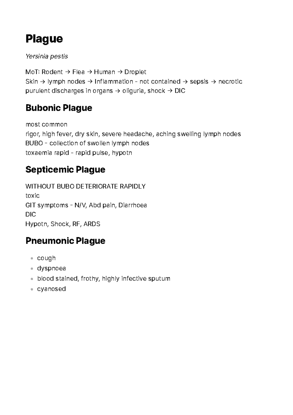 Plague - Notes from Davidson's Principles and Practice of Medicine ...