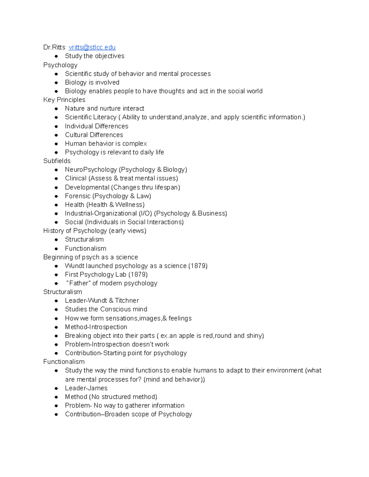 PSY 101: General Psychology Final Exam Study Notes - Studocu