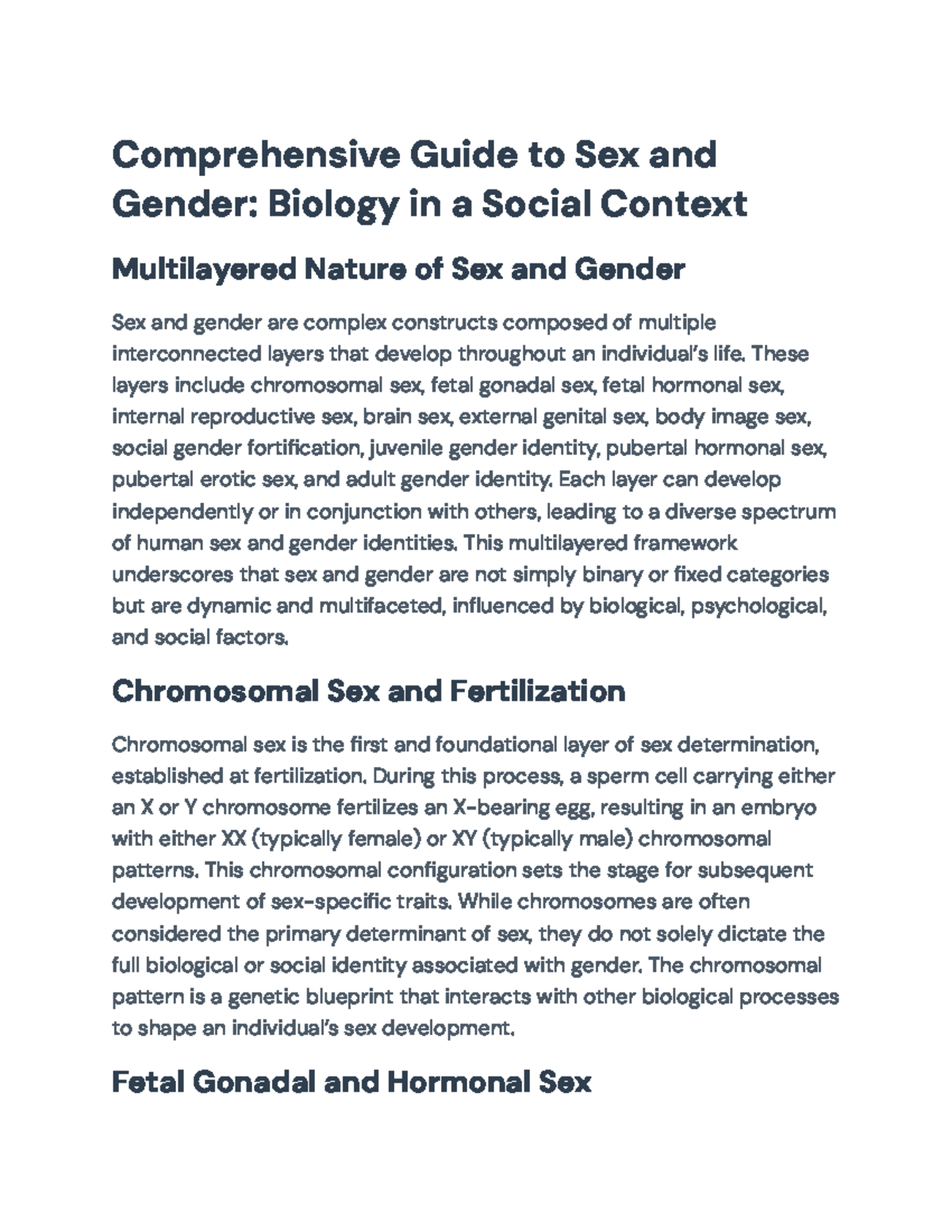 Comprehensive Insights on Sex & Gender: Biological & Social ...