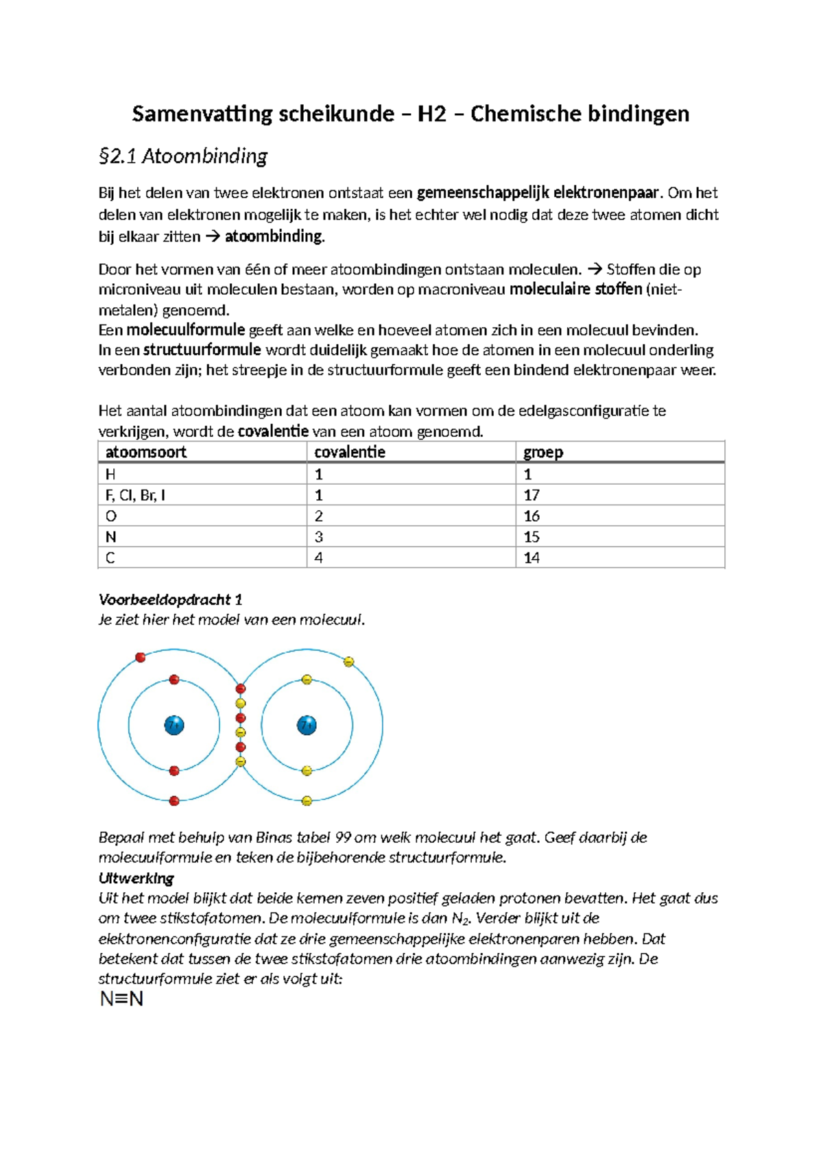 Samenvatting Chemie H2: Atoombinding, Metaalbinding & Ionbinding ...