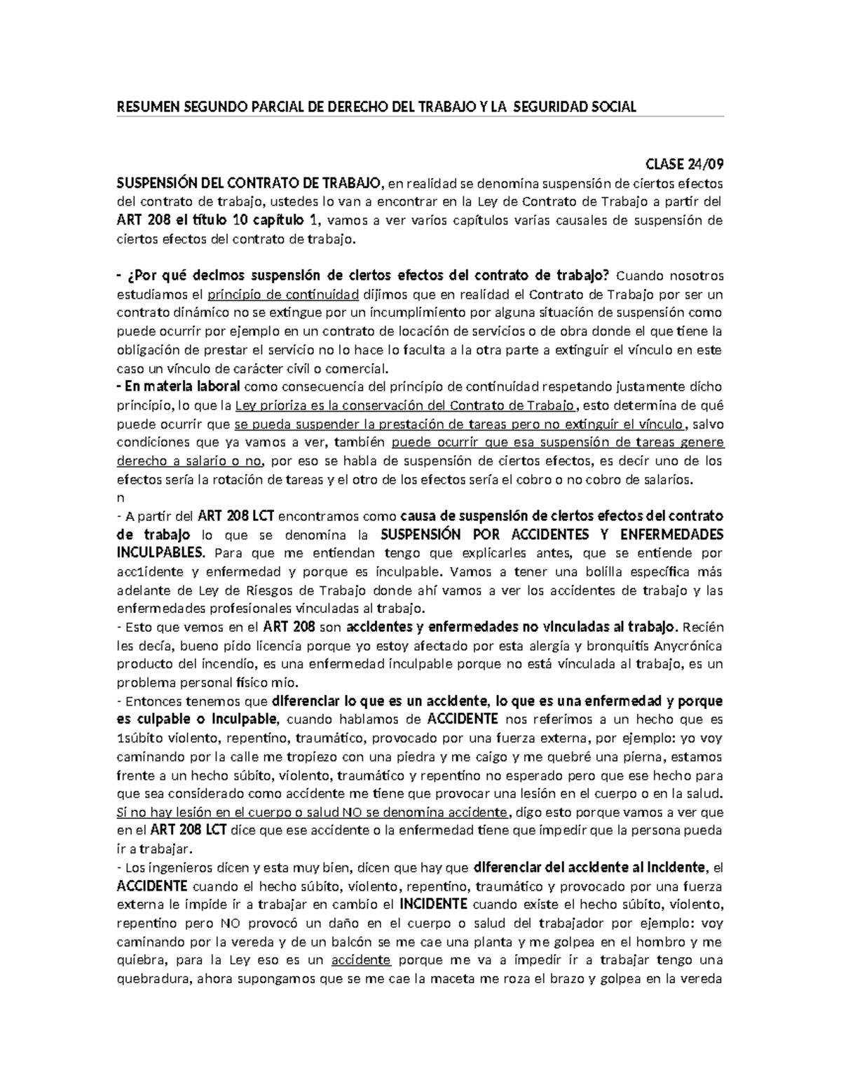 Resumen Segundo Parcial DE Derecho DEL Trabajo Y LA - RESUMEN SEGUNDO ...