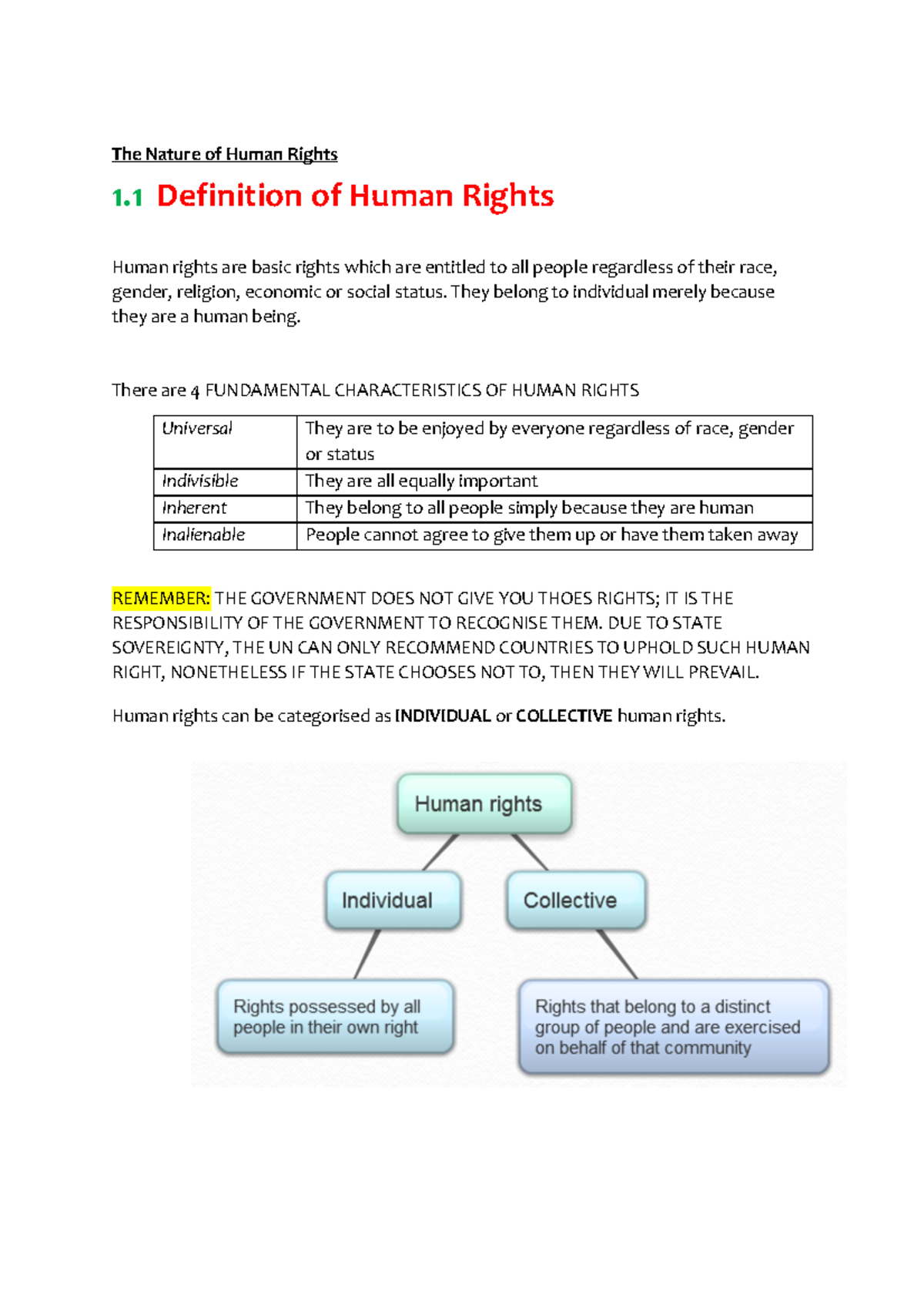 Human Rights Whole Topic for Review OO - The Nature of Human Rights 1 ...