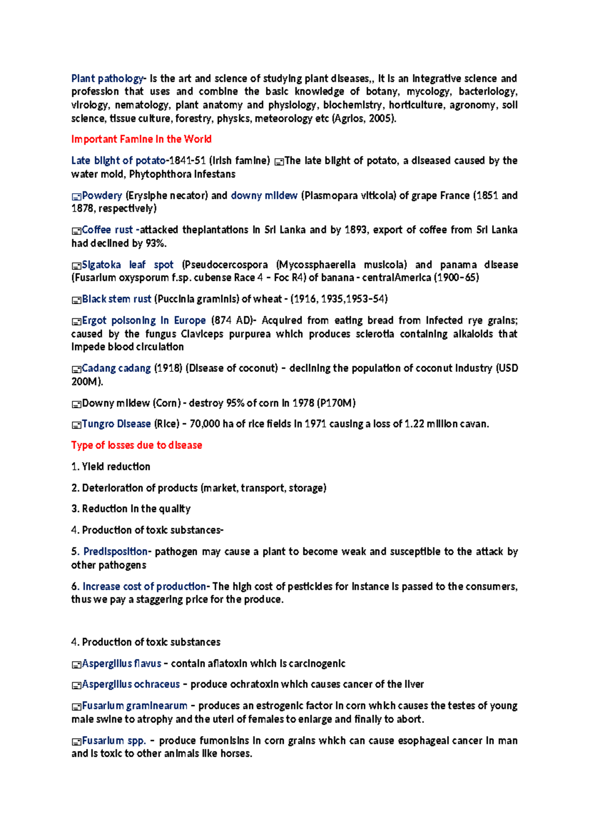Reviewer: Plant Pathology Insights and Key Concepts - Studocu