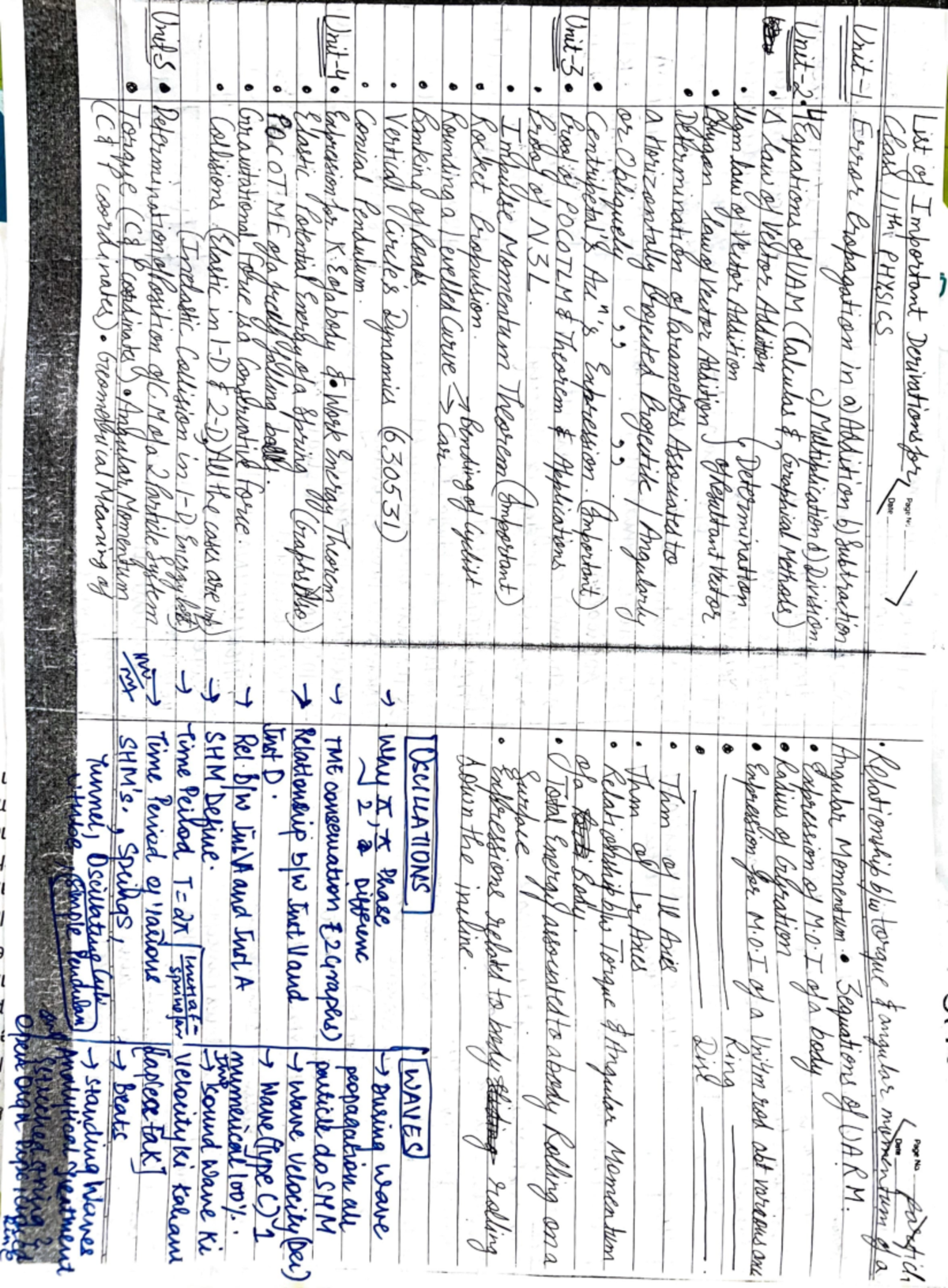 Most Important Topics - Physics HL - I ( I 1 ~. - Studocu