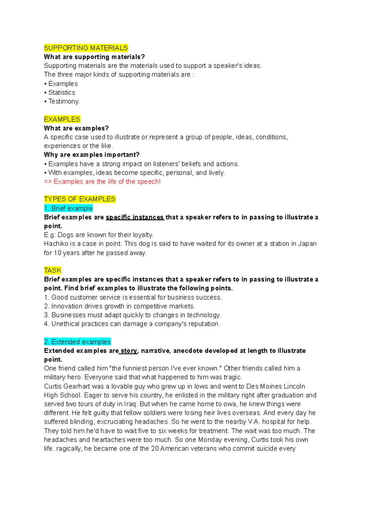 Tacn5 - Supporting Materials: Examples, Statistics, and Testimony - Studocu