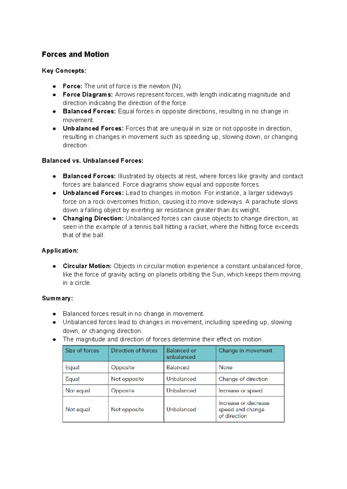 Chapter 3: Forces, Motion, and Pressure Concepts for Year 8 Science ...