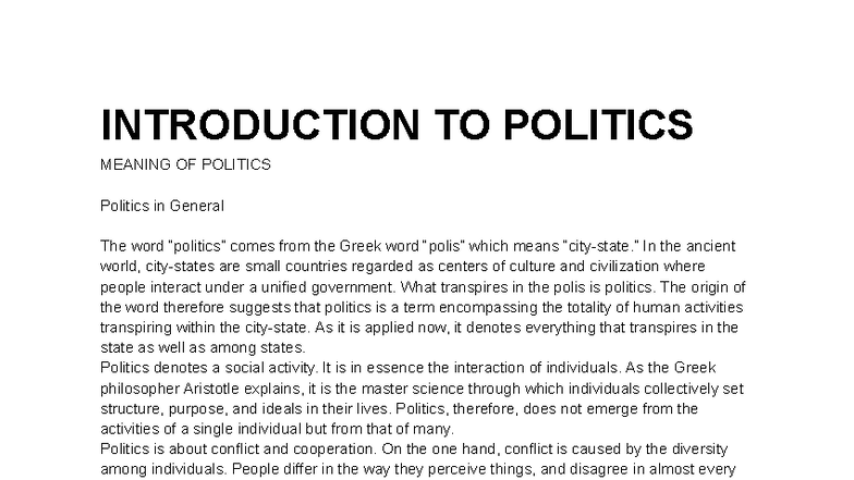 POL 101: Introduction to Politics - Understanding Political Concepts ...