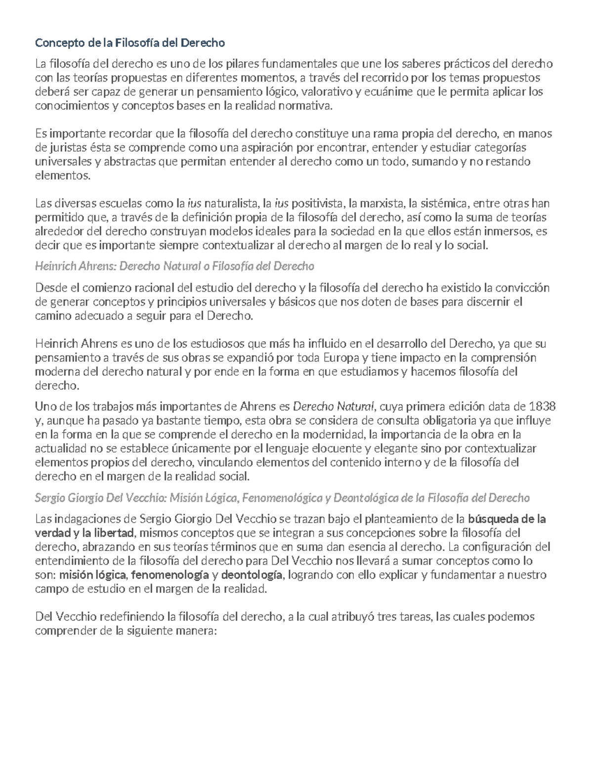 U1: Marco Conceptual de la Filosofía del Derecho - Studocu