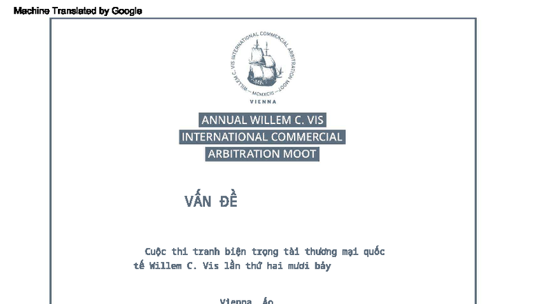 Willem C. Vis International Commercial Arbitration Moot 2020: Case ...