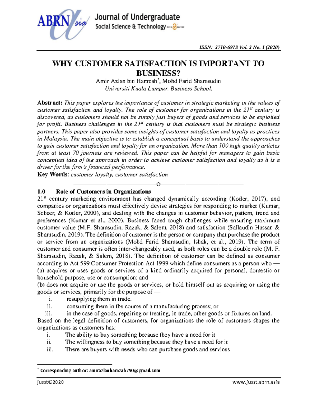 58-Article Text-90-1-10-202003 08 - WHY CUSTOMER SATISFACTION IS ...
