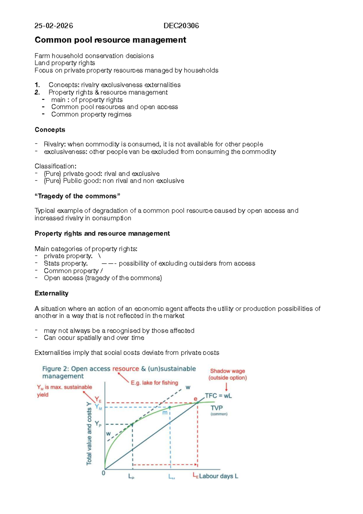 DEC20306 Lecture 9: Common Pool Resource Management & Property Rights ...