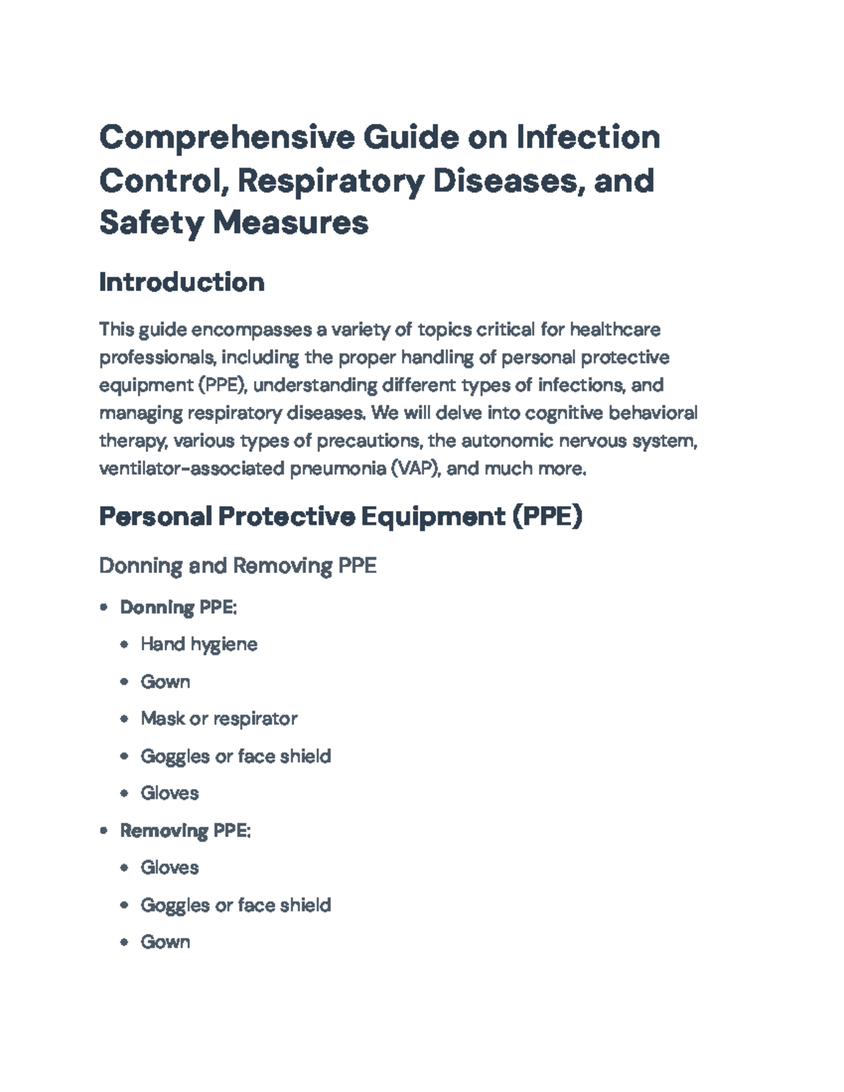 Infection Control Measures and Management of Respiratory Diseases ...