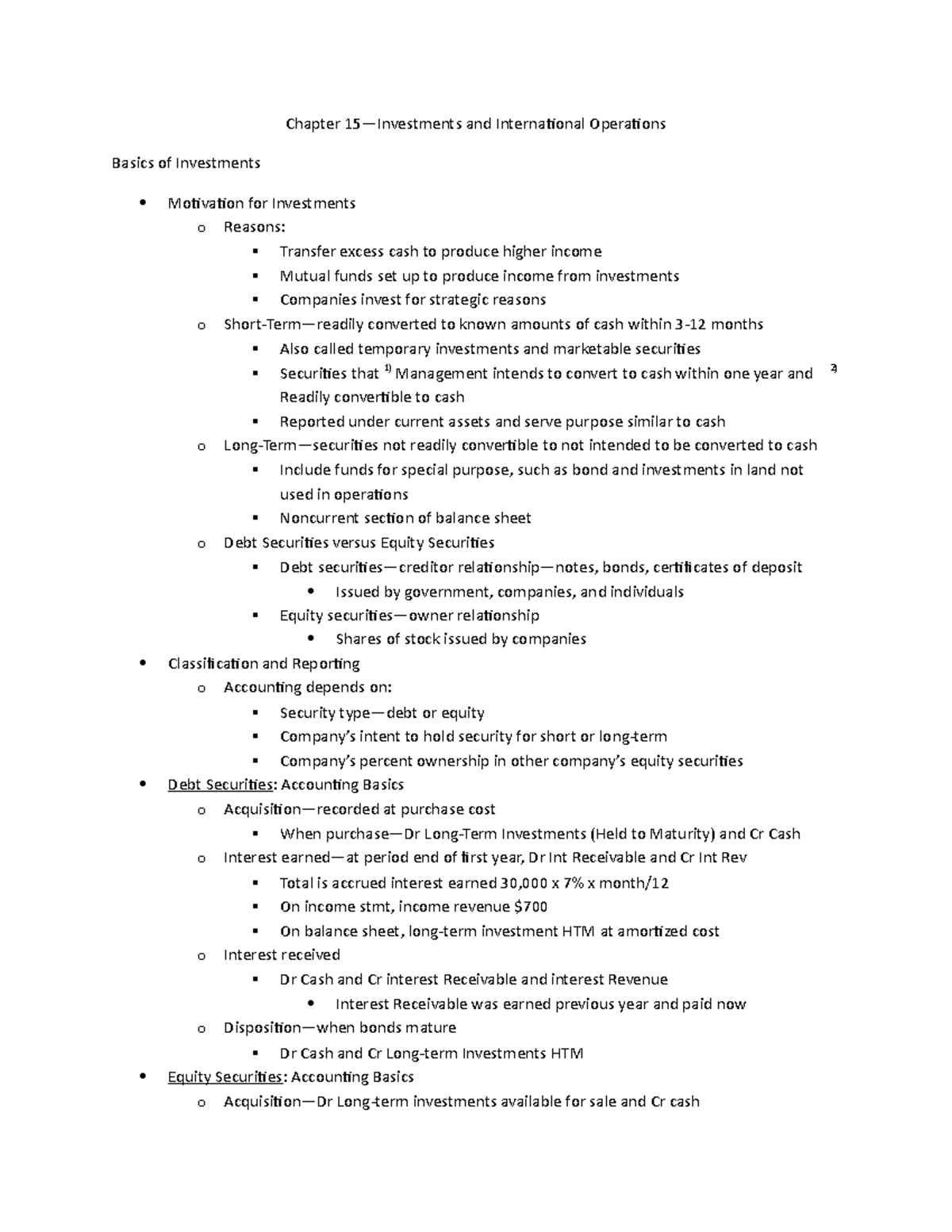 Chapter 15 Notes-Mgmt - Summary Fundamental Accounting Principles ...