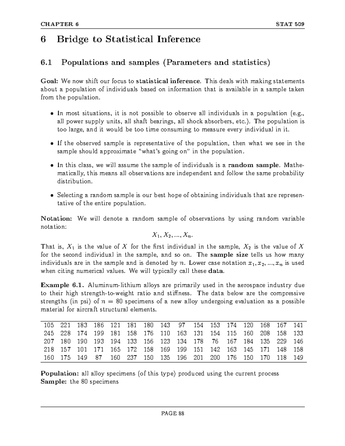 CHAPTER 6 STAT 509 Statistical Inference: Populations and Samples - Studocu