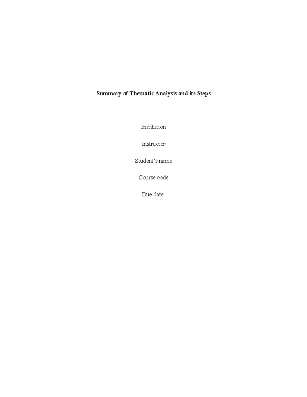 Thematic Analysis Overview: Key Steps and Insights - Studocu