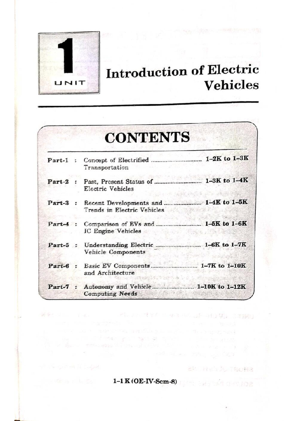 Introduction to Electric Vehicles (EVs) and Motor Drives (UNIT) - Studocu
