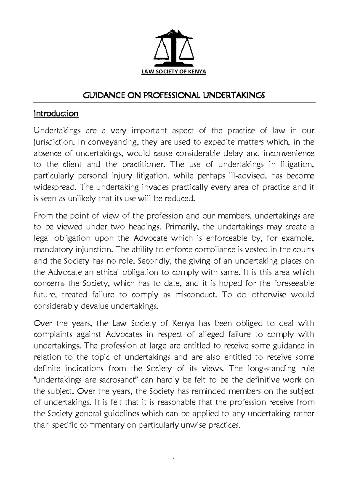 LSK Guidance on Professional Undertakings: Key Principles and Insights ...