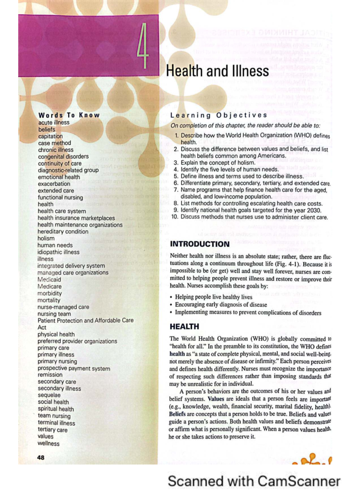 Ch 4 Health & Illness: Key Concepts and Learning Objectives - Studocu