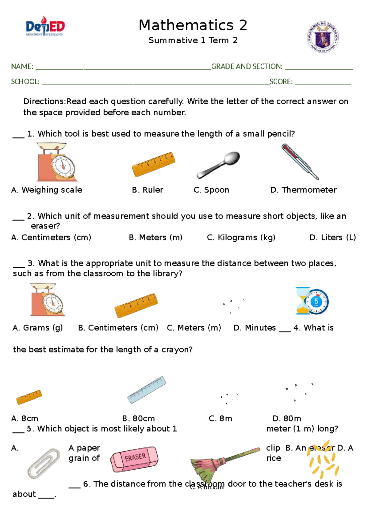 Mathematics 2 Summative 1 Term 2 Exam Questions and Answers - Studocu