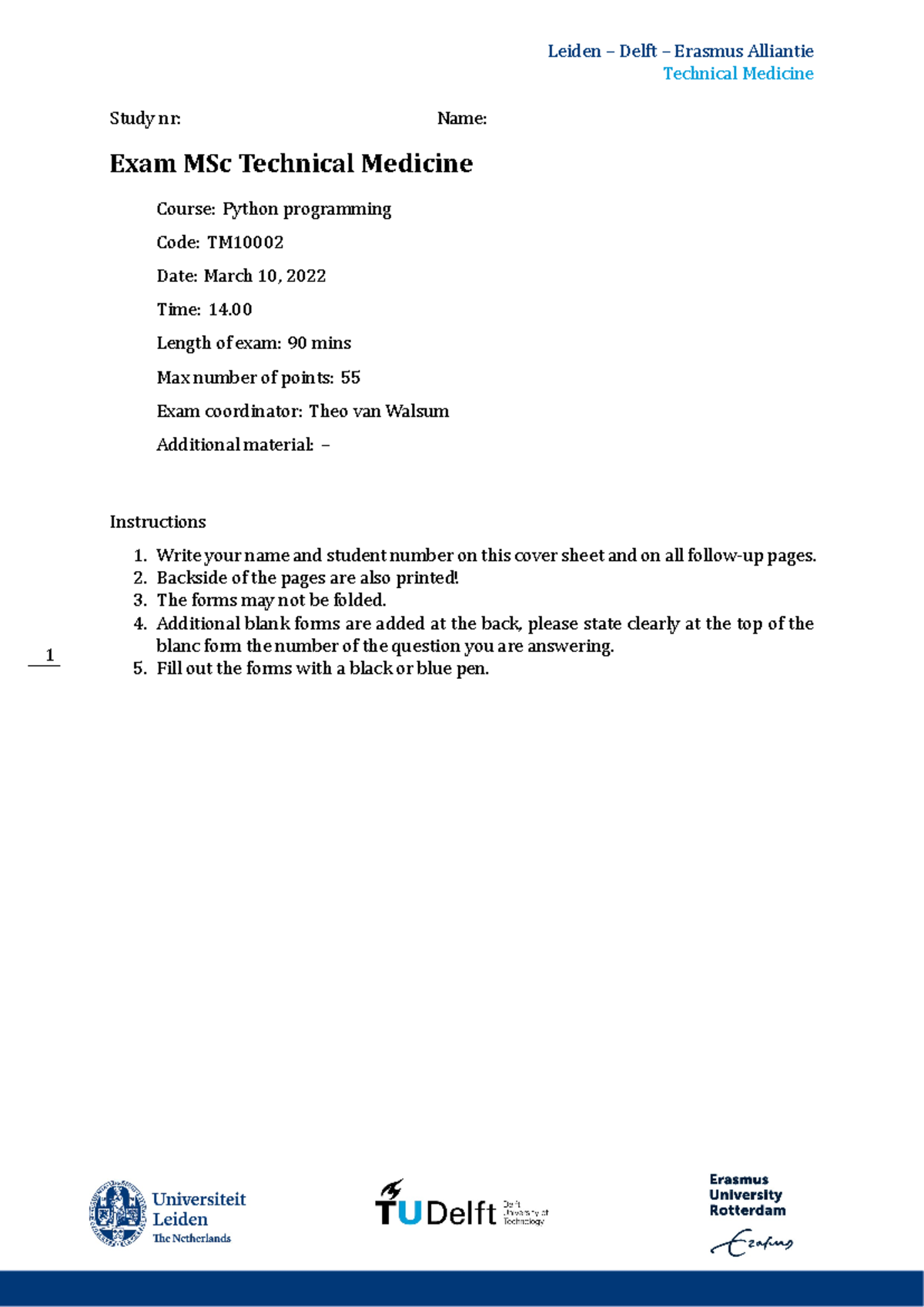 TM Python Programming Exam 2021-2022 - Written Part (March 10 ...
