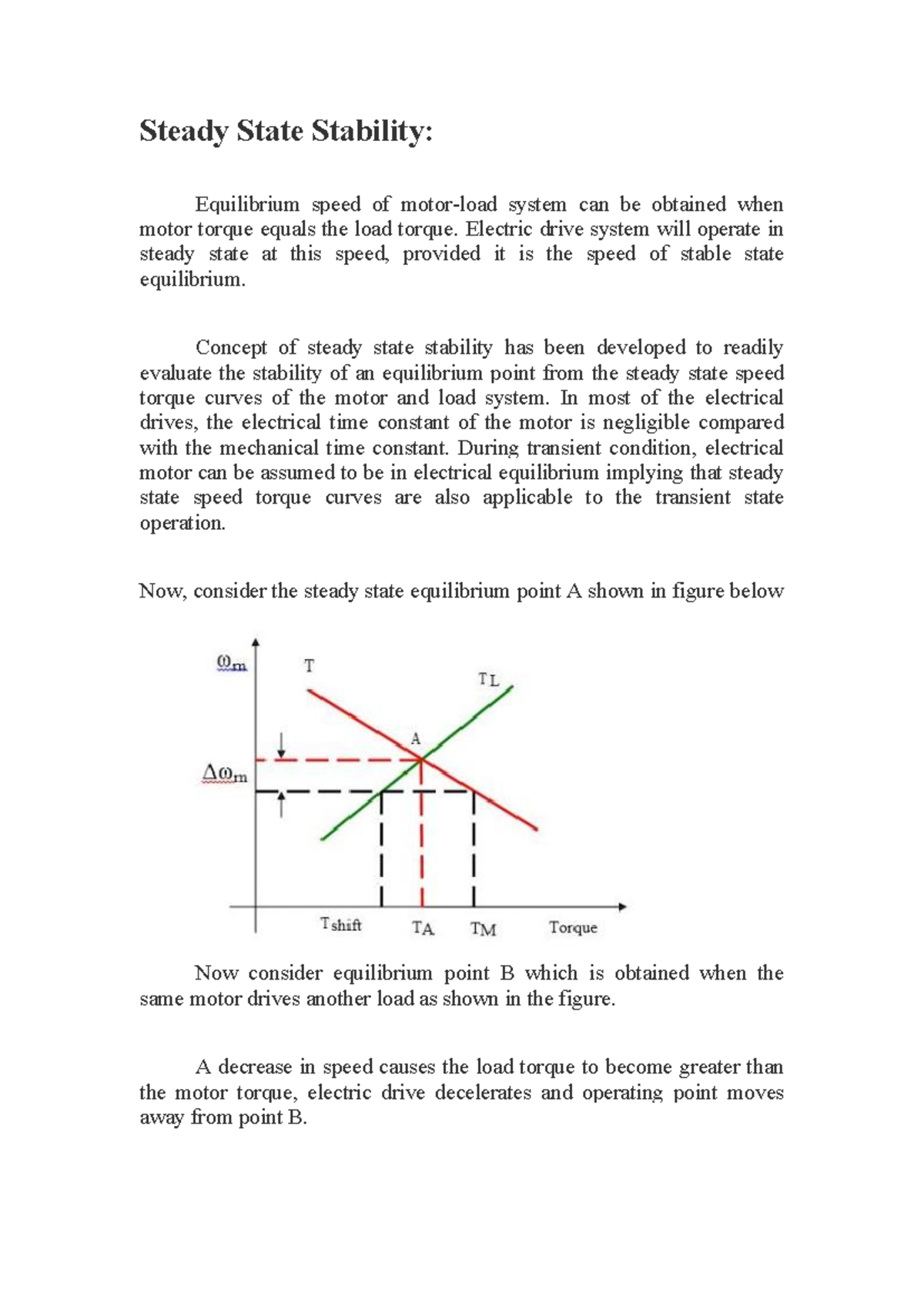 Steady State Stability - Steady State Stability: Equilibrium speed of ...