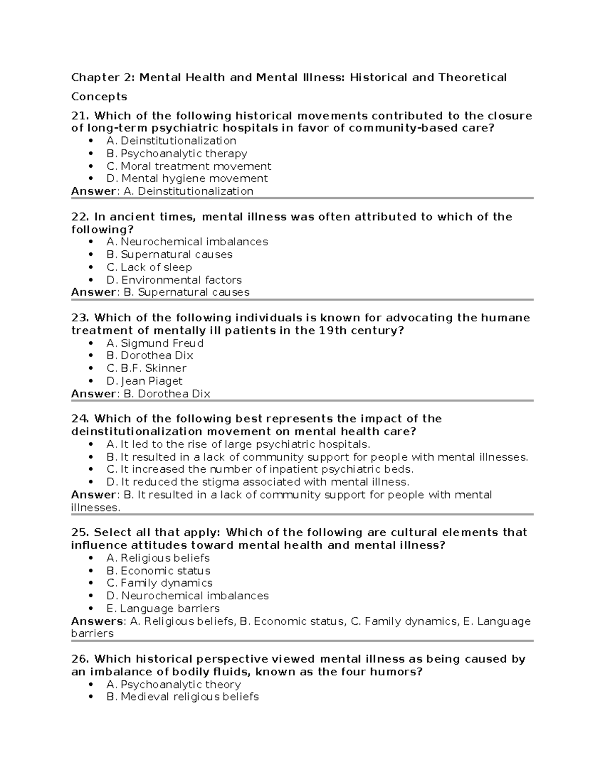 Chapter 2 - Historical and Theoretical Concepts of Mental Health ...