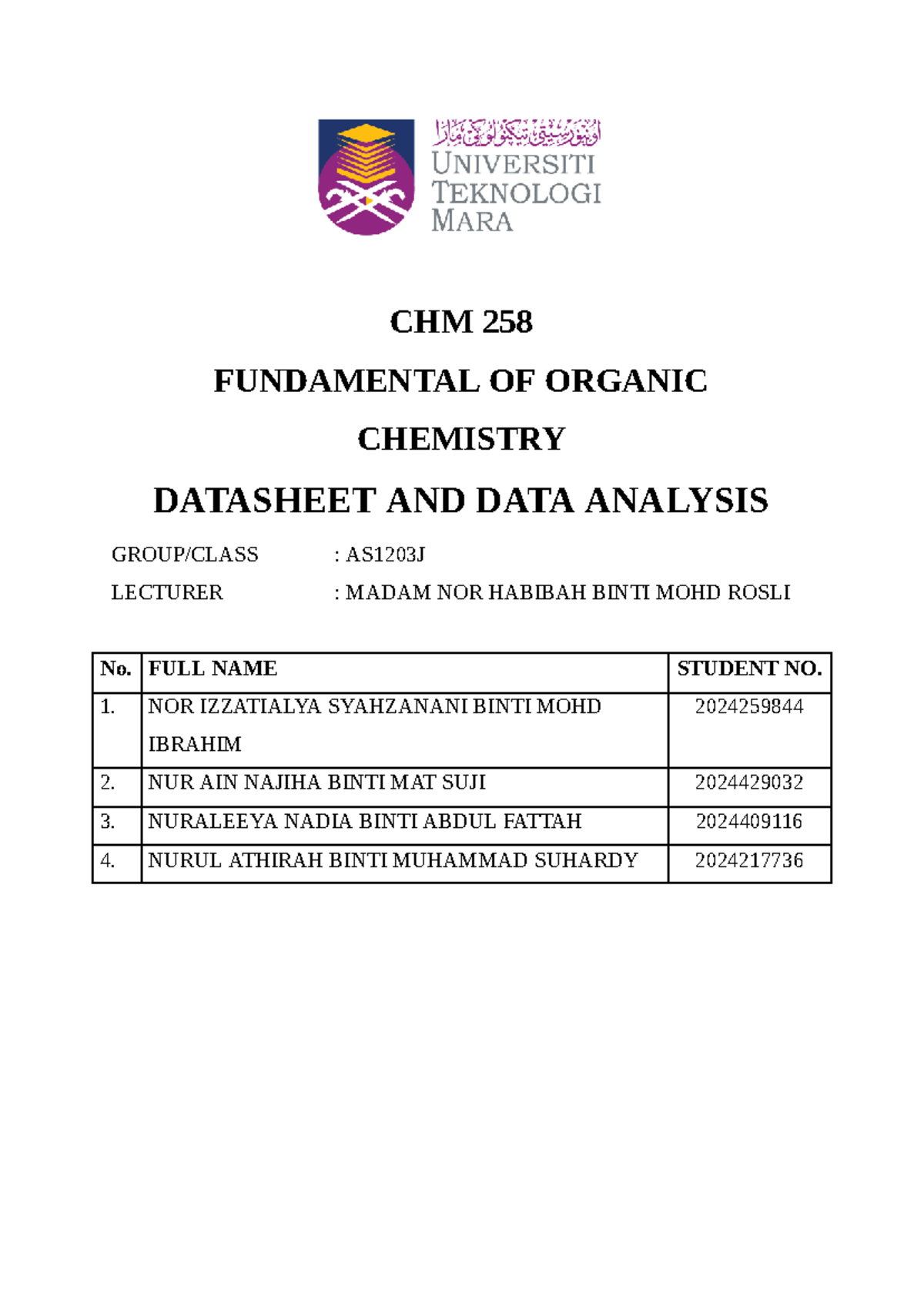 CHM 258 Experiment 3: Simple Distillation Data Analysis - Studocu