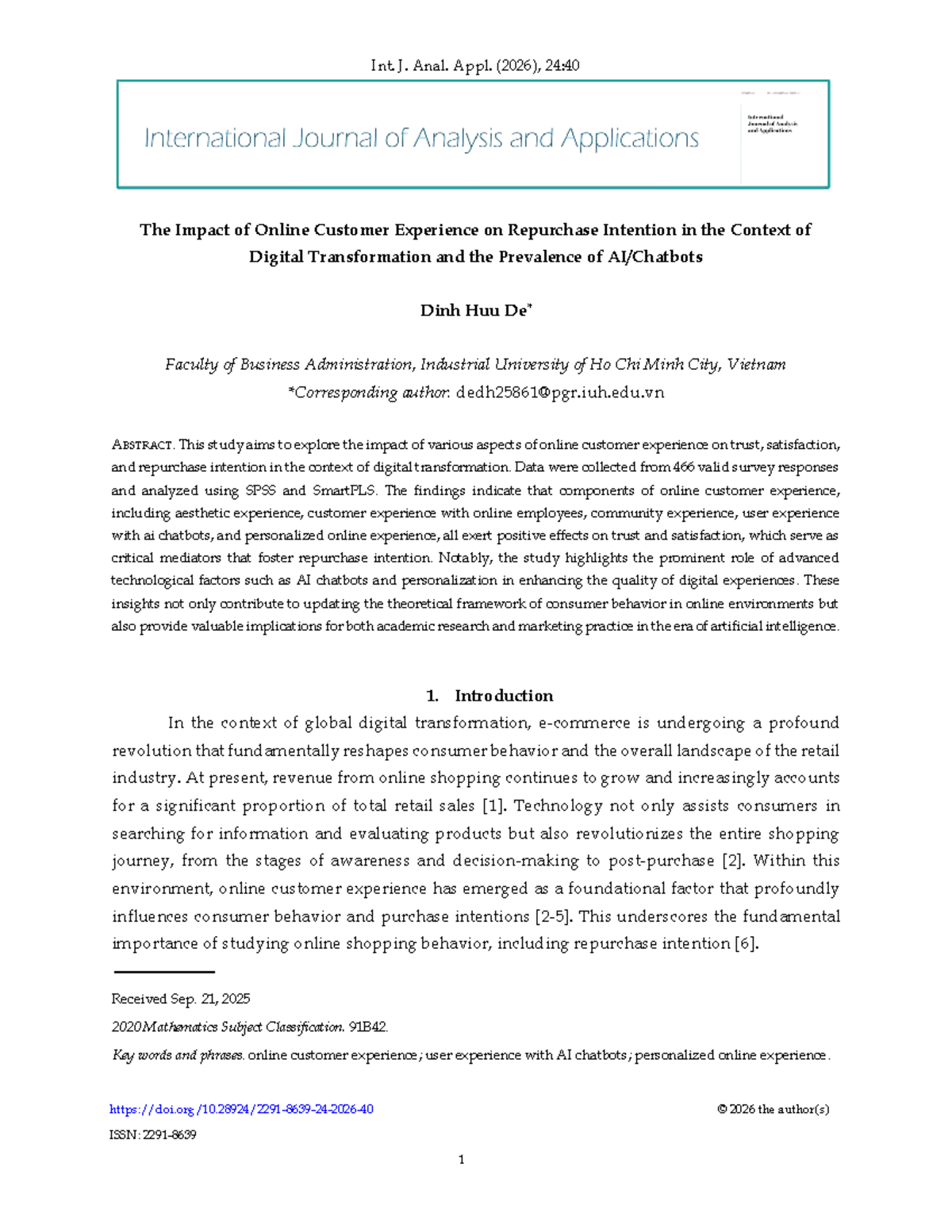 The Impact of Online Customer Experience on Repurchase Intention: A ...