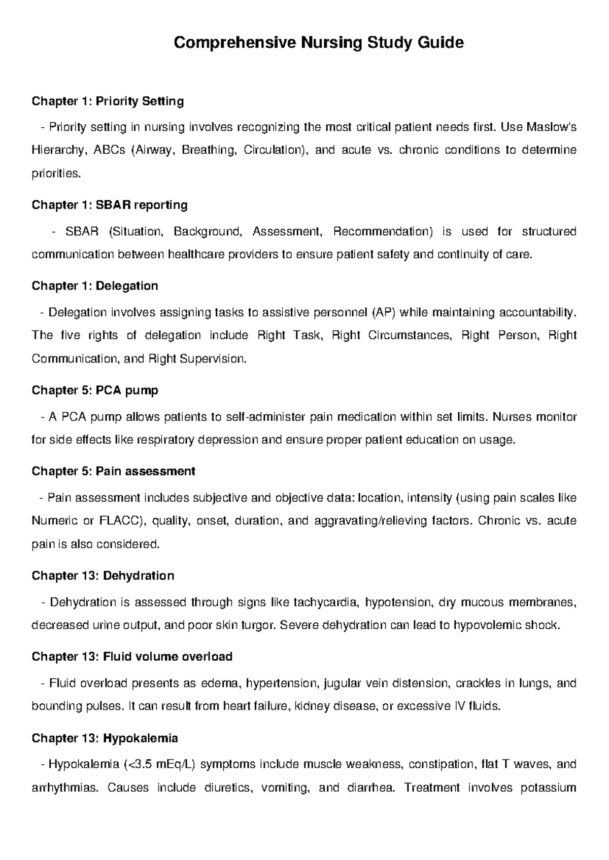 Comprehensive Nursing Study Guide - Comprehensive Nursing Study Guide ...