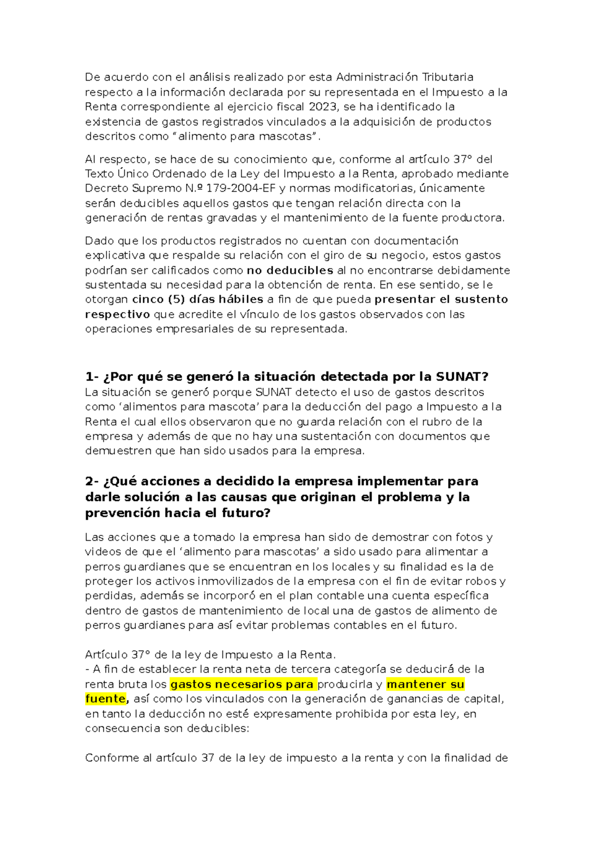 Análisis de Gastos Deducibles en Impuesto a la Renta 2023 - Tributación ...