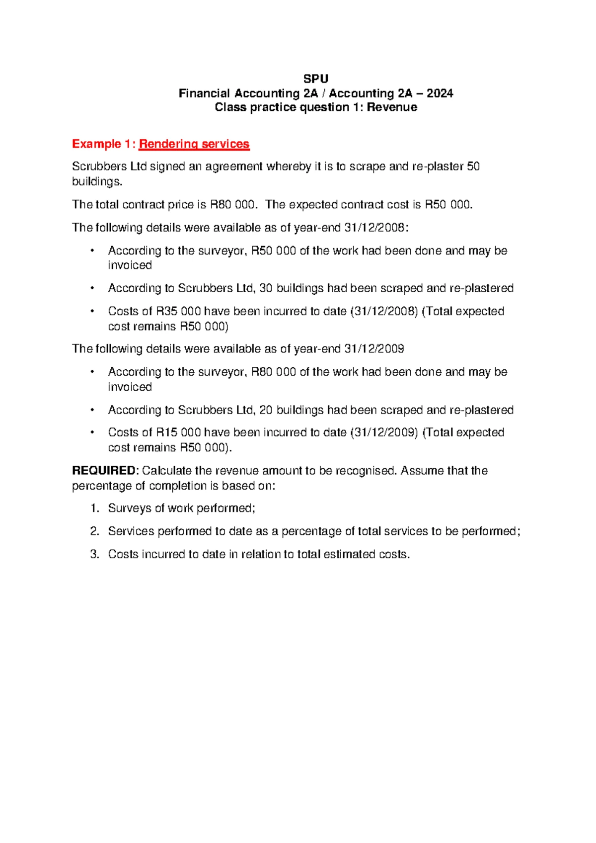 Class Practice Questions - PPE Analysis for Financial Accounting 2A ...