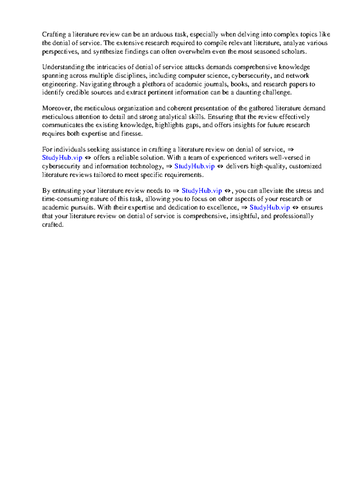 Literature Review on Denial of Service: Comprehensive Insights and ...