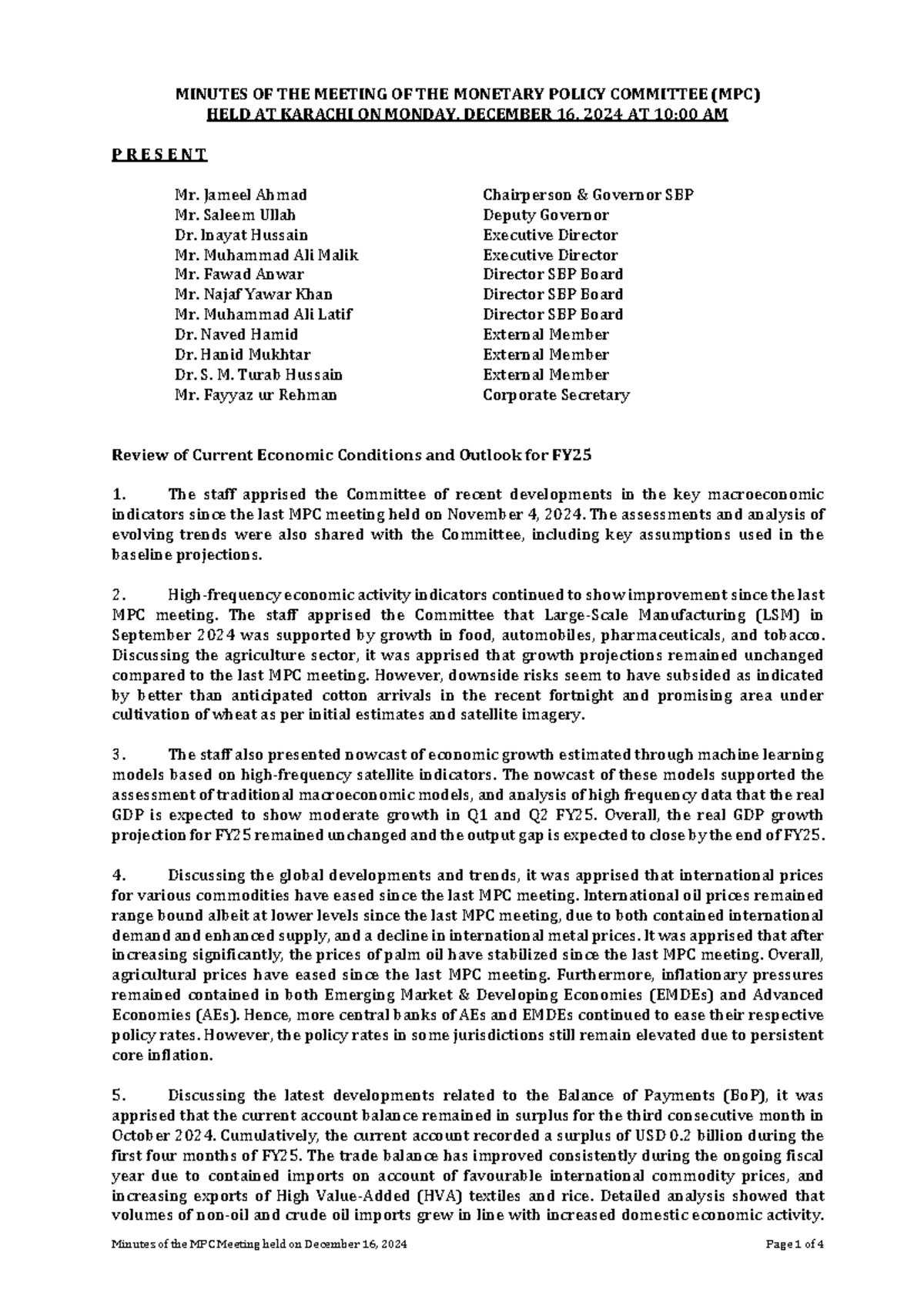 MPC-December 16 2024 - It is really helpful. - MINUTES OF THE MEETING ...