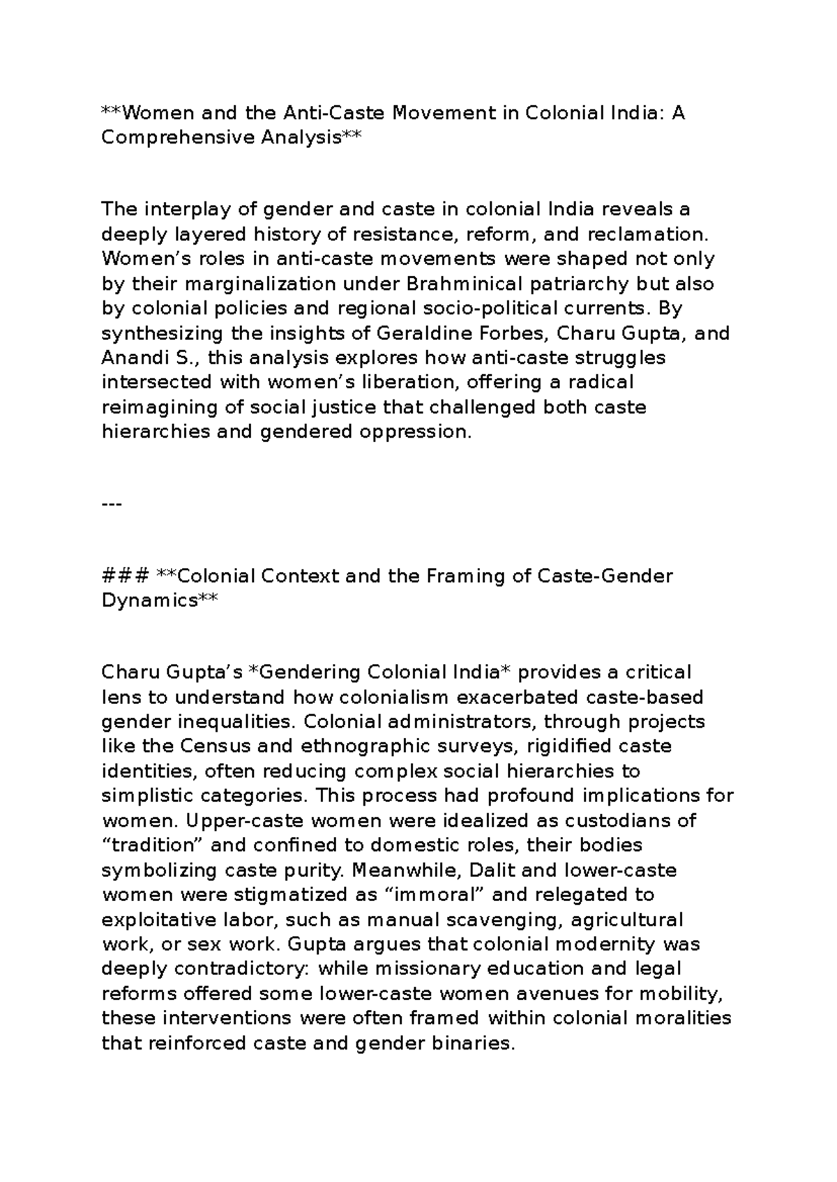 Gender in indian H presentation - Women and the Anti-Caste Movement in ...