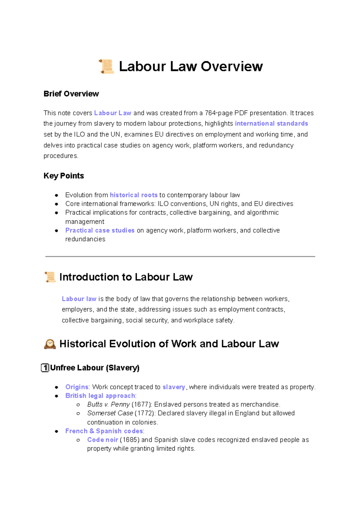 Labour Law 1: Comprehensive Overview of Key Concepts and Case Studies ...