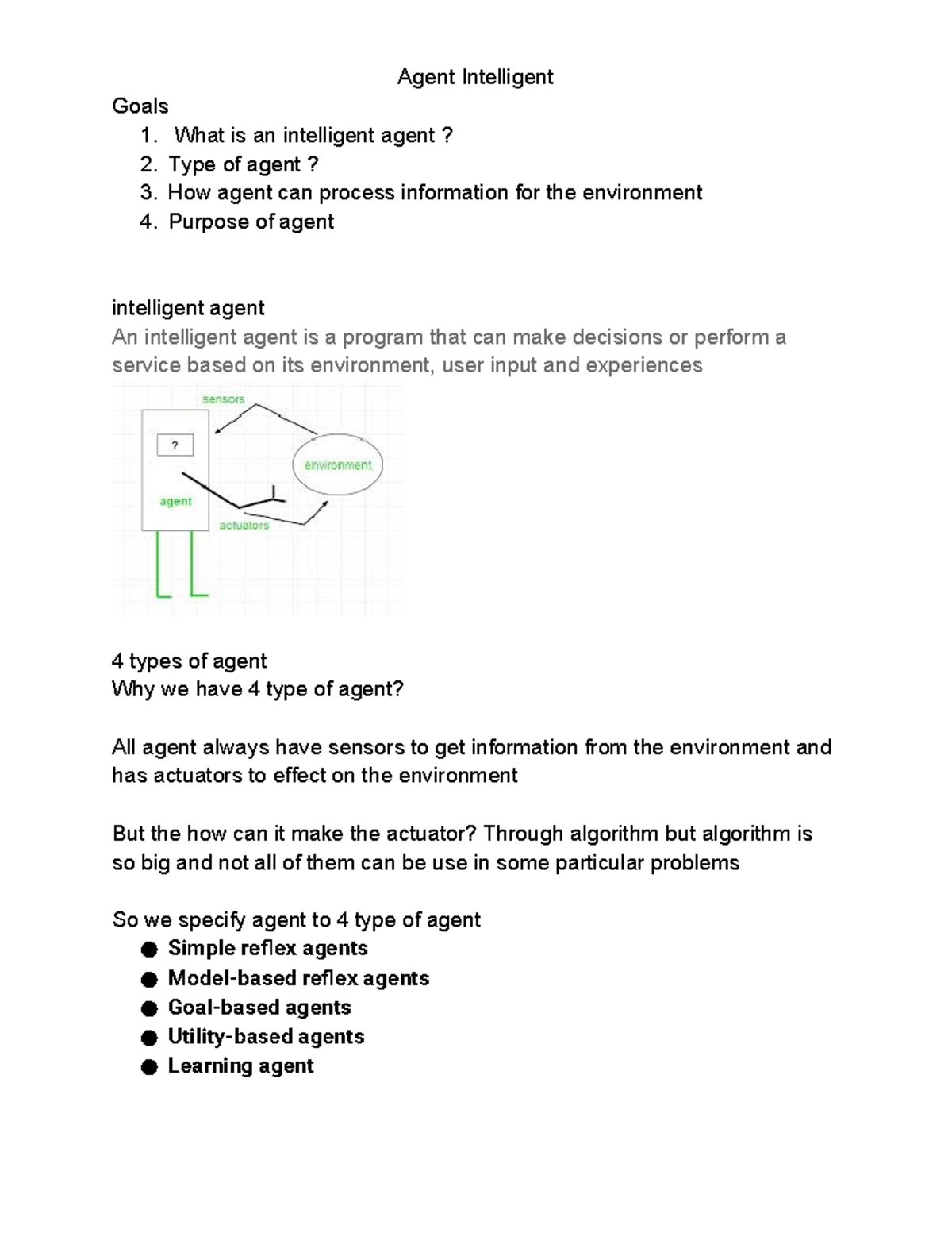 CMP169 - Intelligent Agents: Types, Functions, and Examples - Studocu