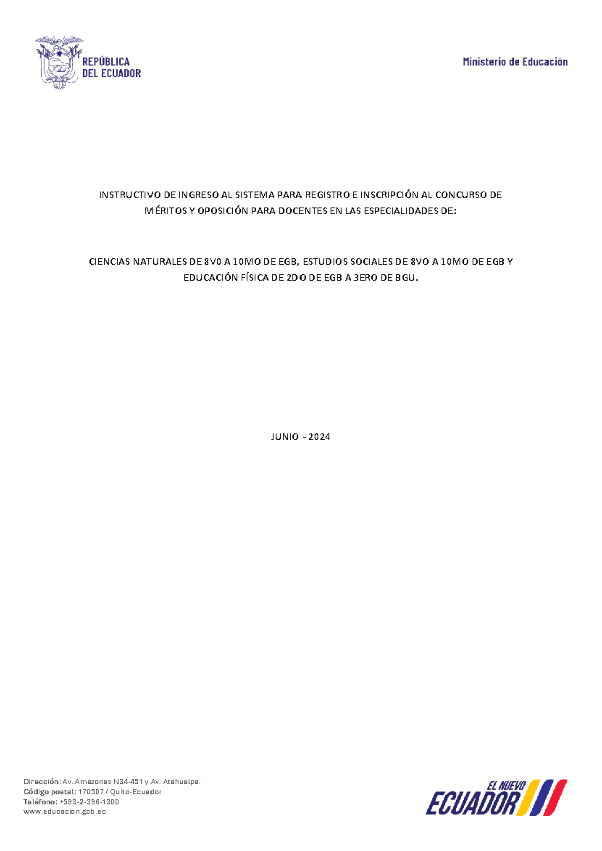 Instructivo de Ingreso al Sistema para Concurso de Méritos y Oposición ...
