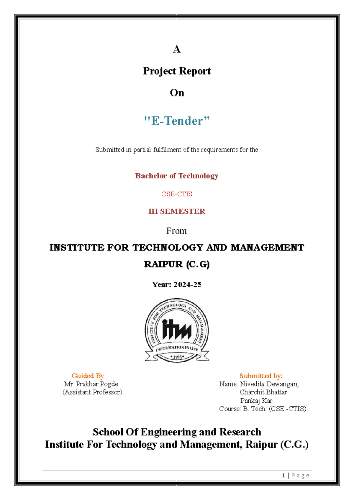 B.Tech Project Report: Dynamic Web Application Development (CSE) - Studocu