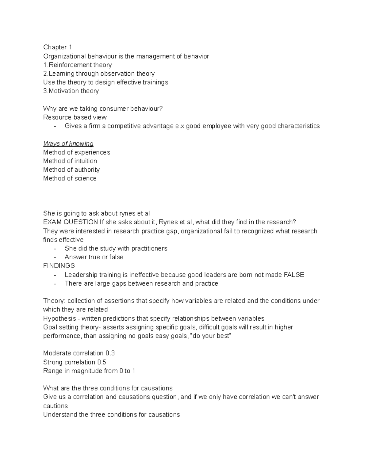 Organizational Behaviour: Key Theories and Insights (Chapter 1) - Studocu