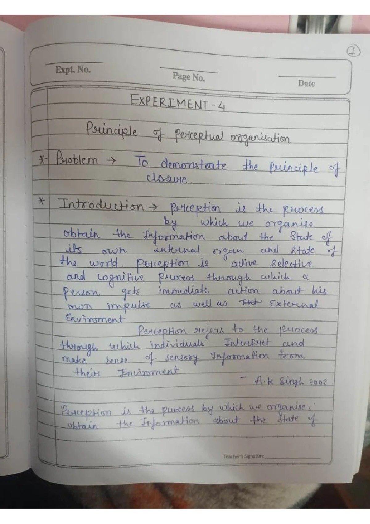 Experiment 3 serial verbal learning - Date Exps Na Page No. NY nr ...