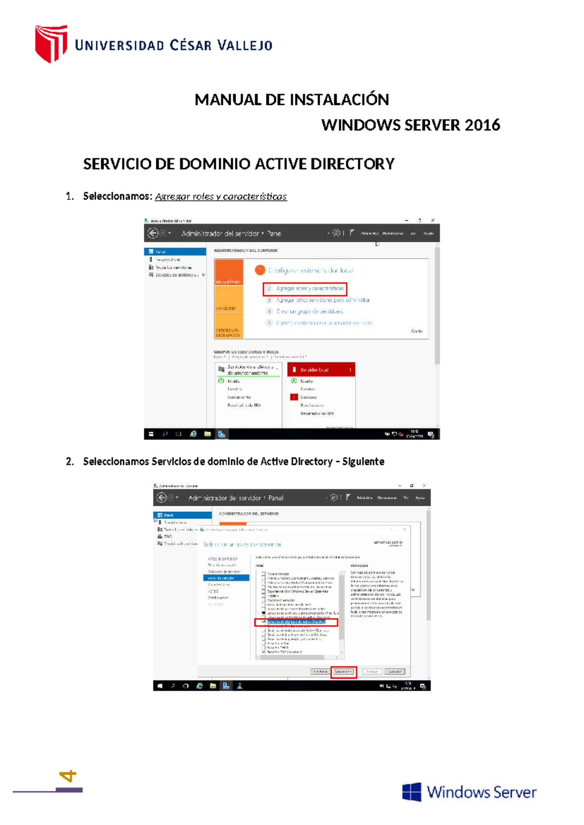 Instalación de Active Directory en Windows Server 2016 - Actividad 1 ...