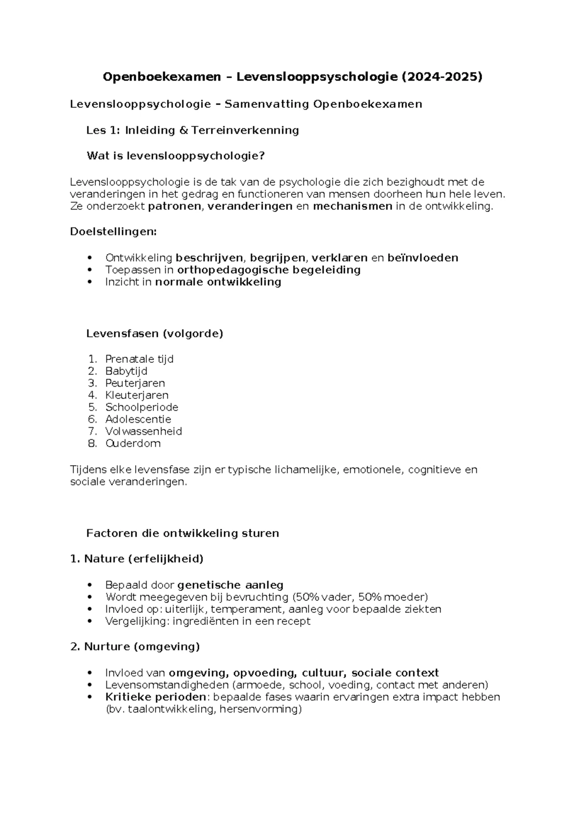 Final Exam Study Guide for PSY101: Lifespan Development Overview - Studocu