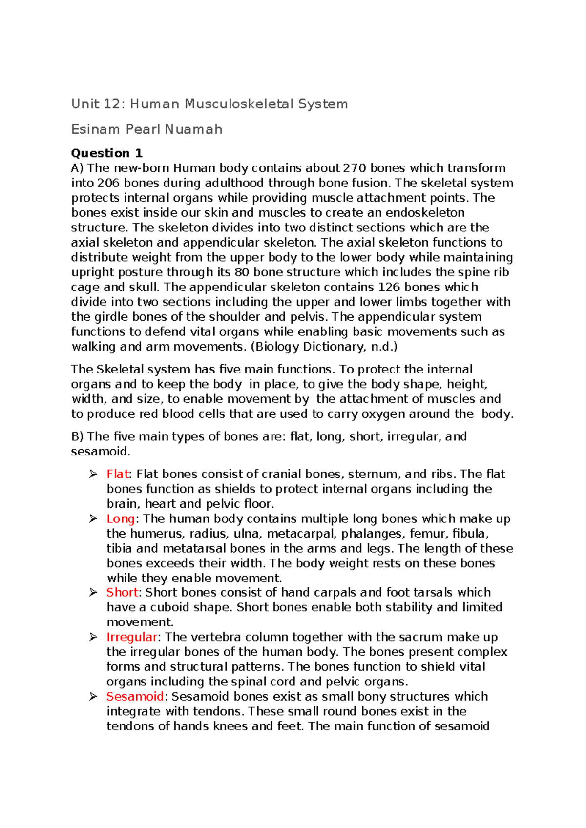 Unit 12: Comprehensive Overview of the Human Musculoskeletal System ...