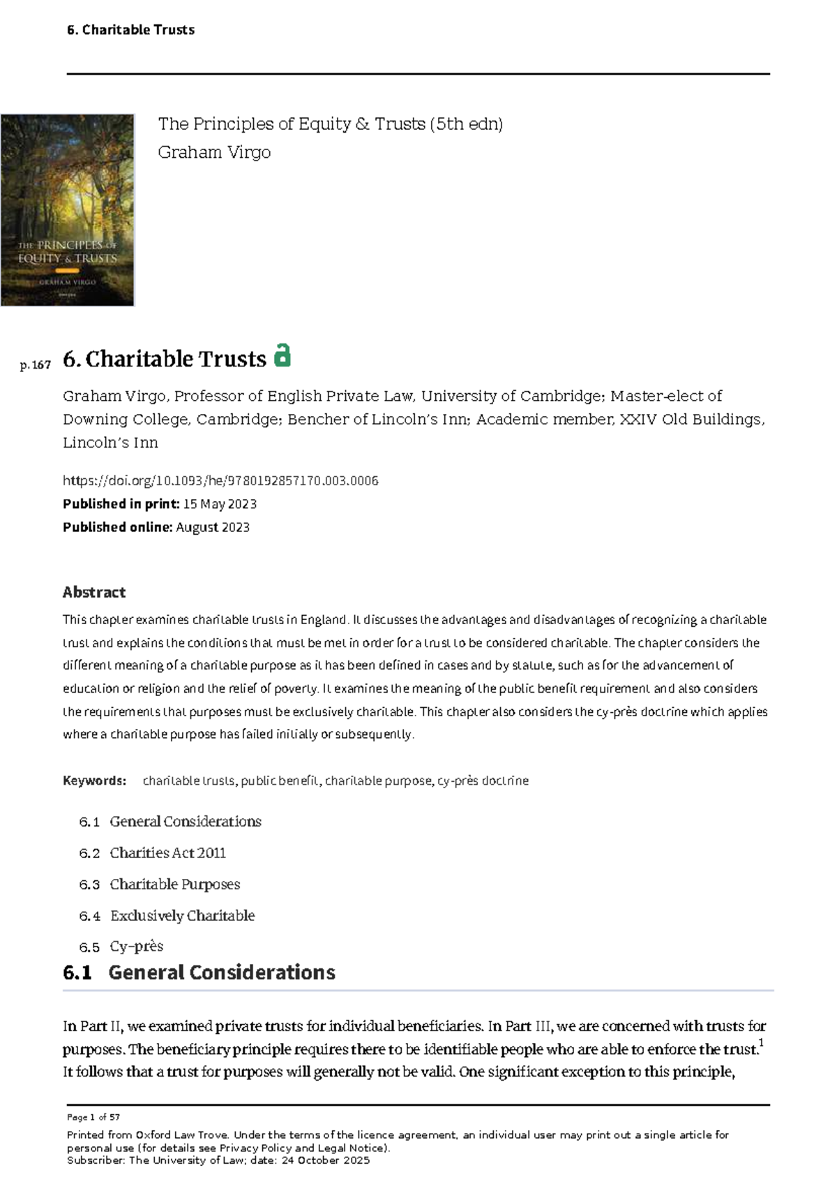 Equity 4-2: Charitable Trusts - Principles and Public Benefit Analysis ...