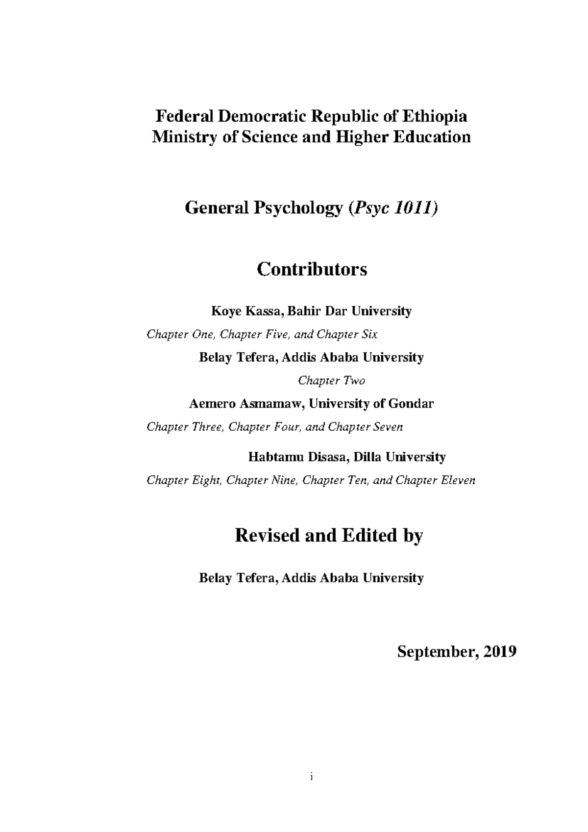 General Psychology Course Notes (Psych 1011): Key Concepts & Chapters - Document Preview