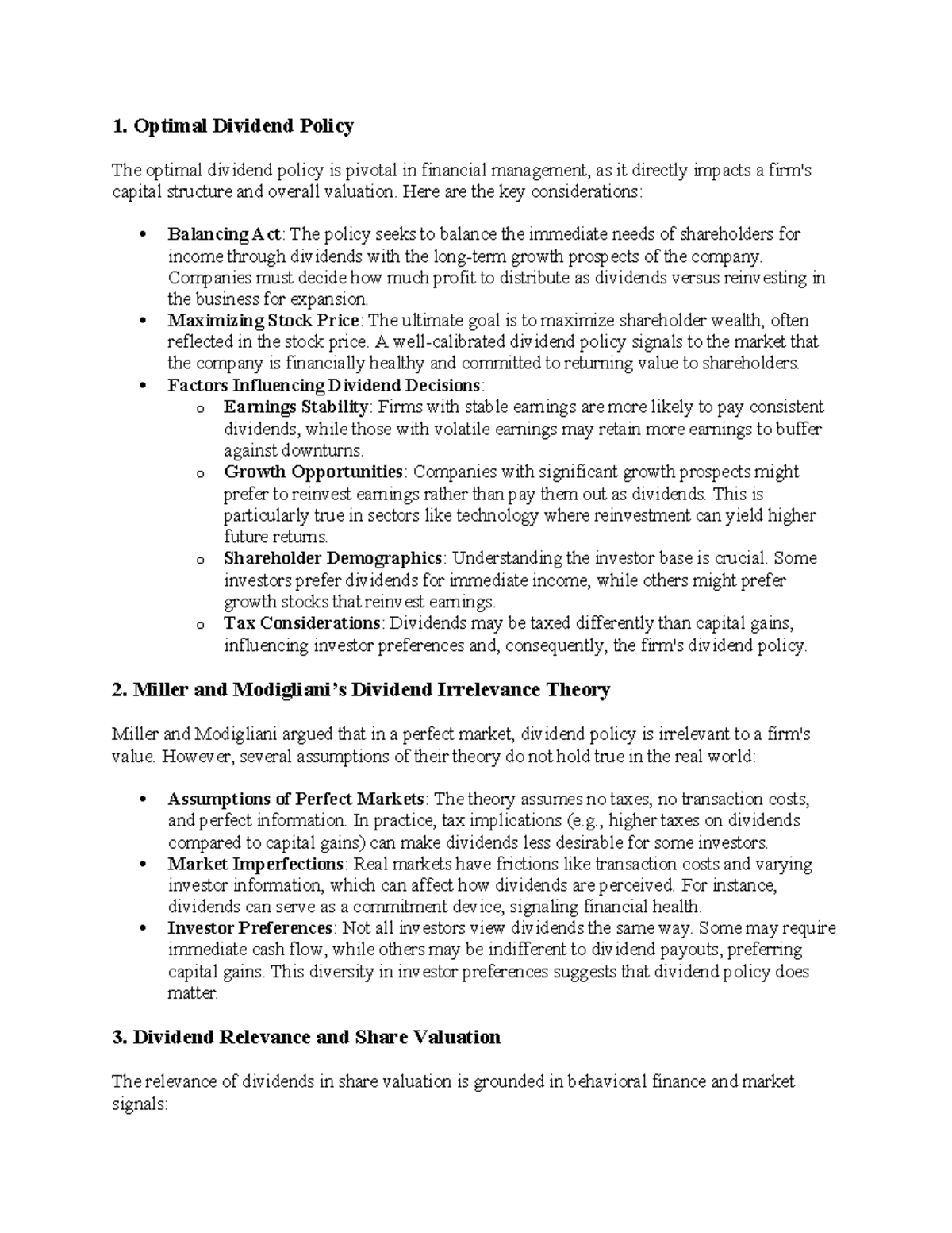 Assignment 2 - vc fsvdsvf dvsn fvsd vsdf nh - 1. Optimal Dividend ...
