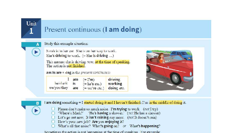 English Grammar in Use: Present Continuous & Simple (U1-U11) - Studocu