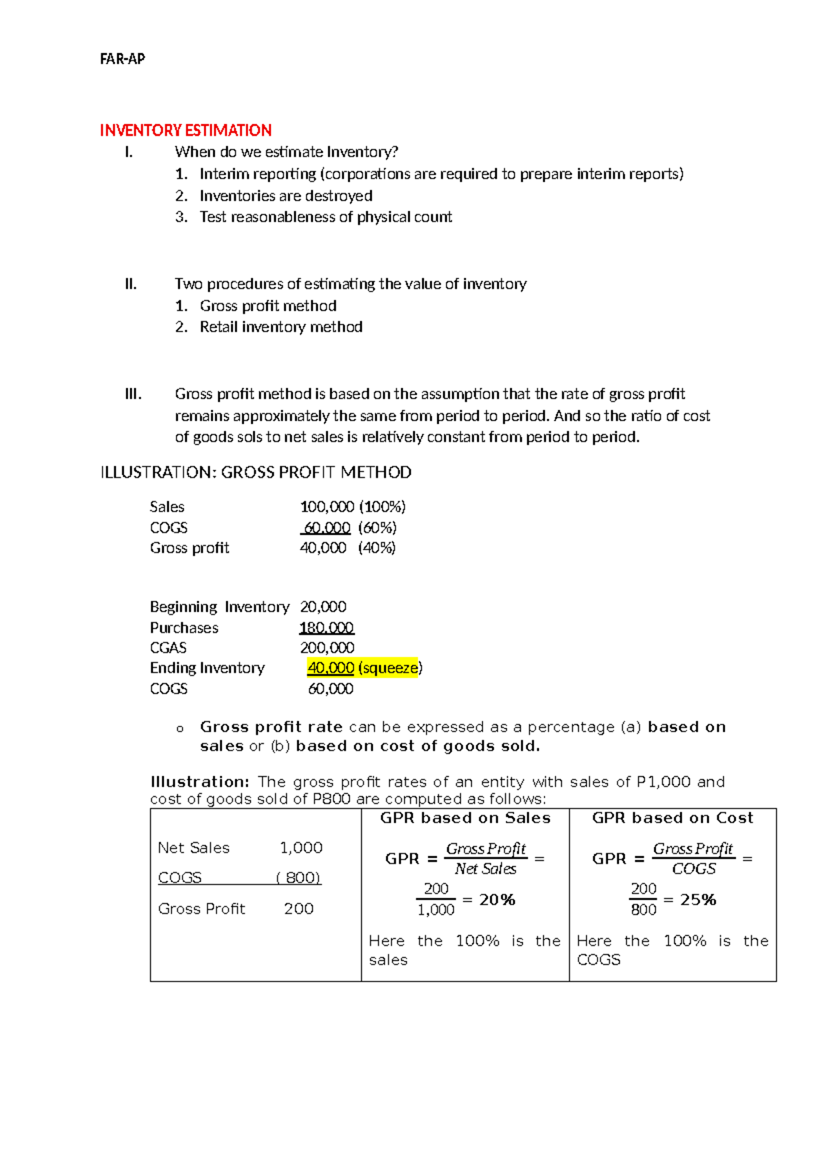 Inventory Estimation Methods: Interim Reporting & Valuation Techniques ...
